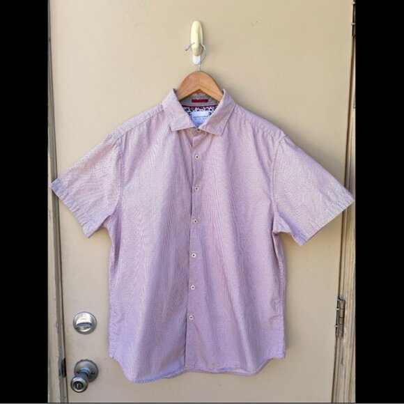 Denim & Flower Ricky Singh Men’s Pink Slim Fit Button-Down Shirt, Size L - Picture 8 of 9